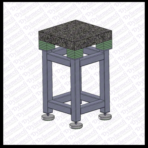 Shock Resistant / Anti-Vibration Table with Elastomeric Mounts, Series: DIT-E/01